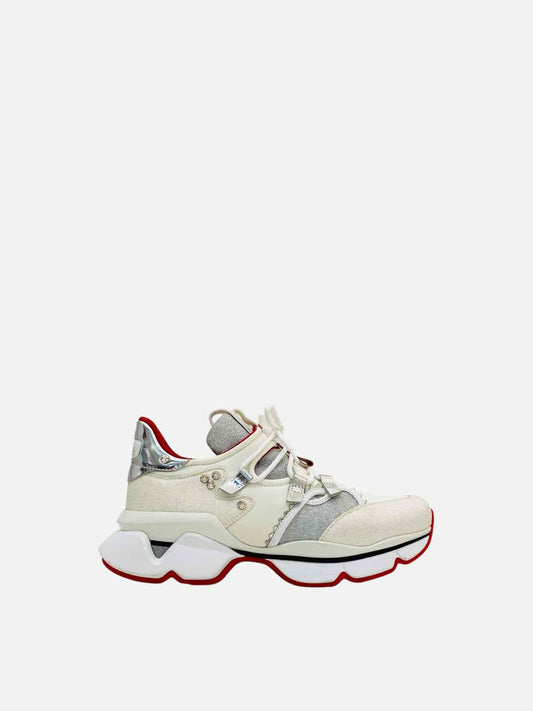 CHRISTIAN LOUBOUTIN Red Runner White Sneakers 39