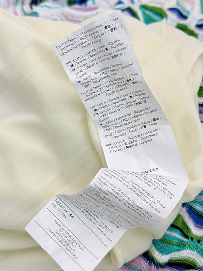 M MISSONI White Multicolor Size US 8 Knee Length Dress