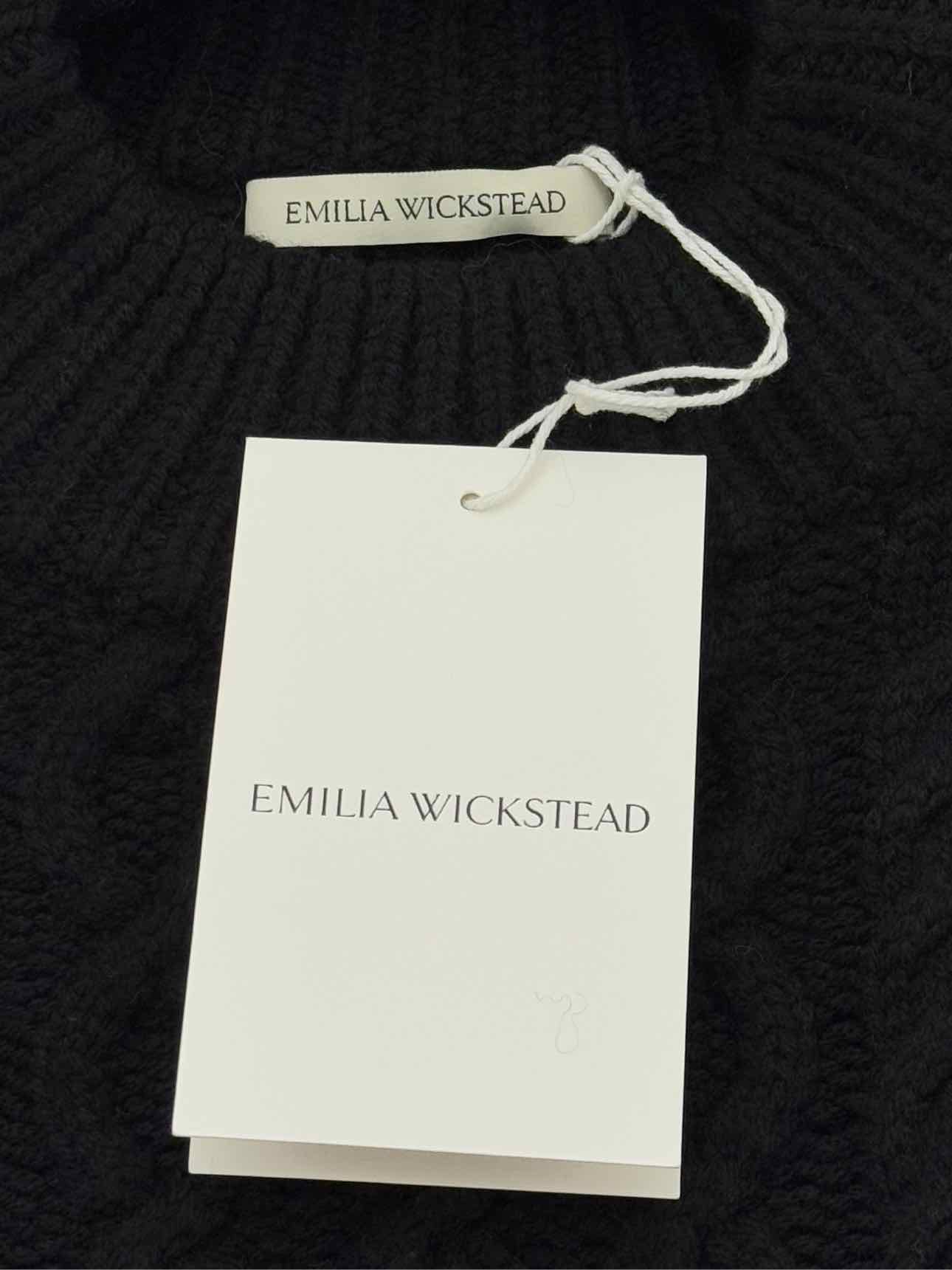 EMILIA WICKSTEAD Black Cable Knit Size Medium Sweater