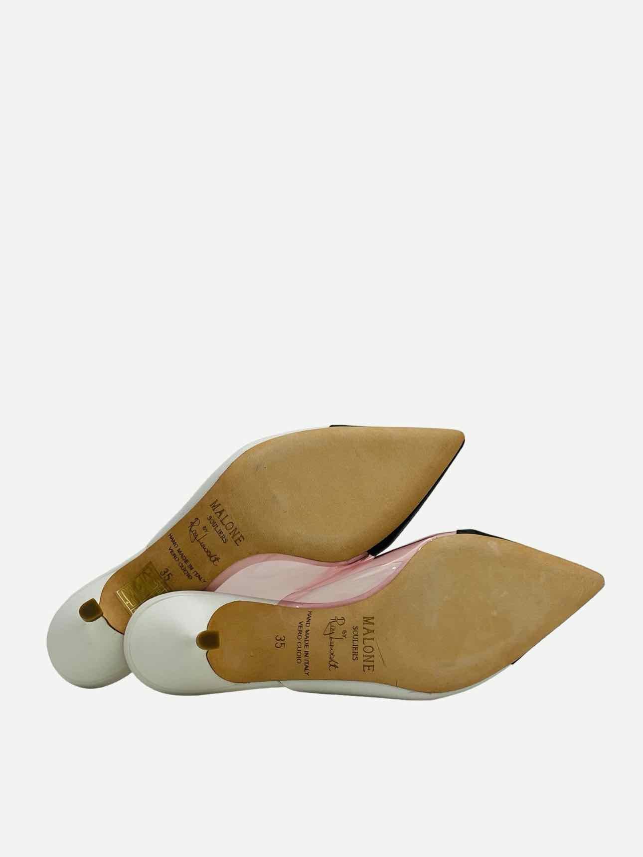 MALONE SOULIERS White & Black Size EU 35 Mules