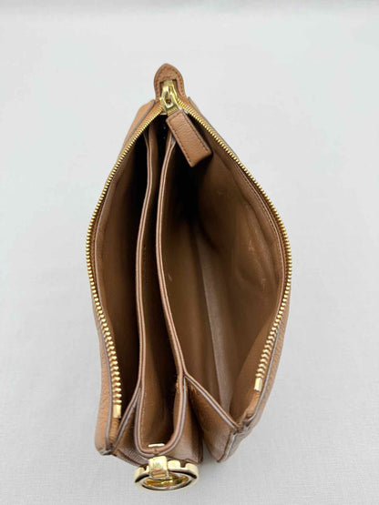 PRADA Logo-Strap Brown Shoulder Bag