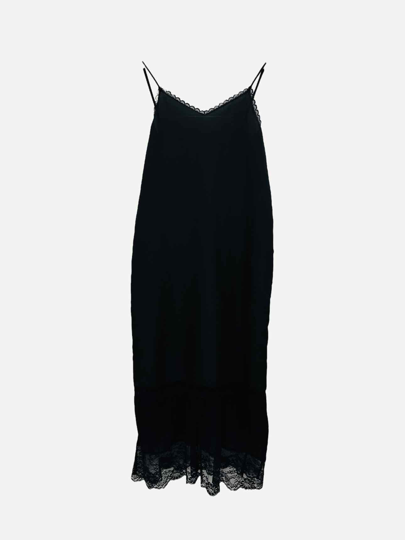 TWIN-SET Slip Dress Black Midi Dress