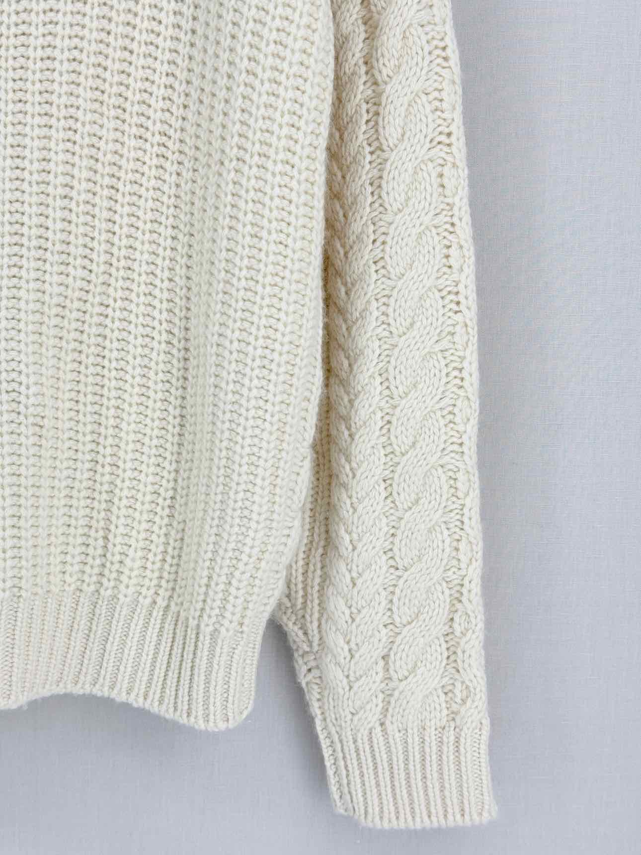 LISA YANG White Cable Knit Size Small/Medium Cardigan