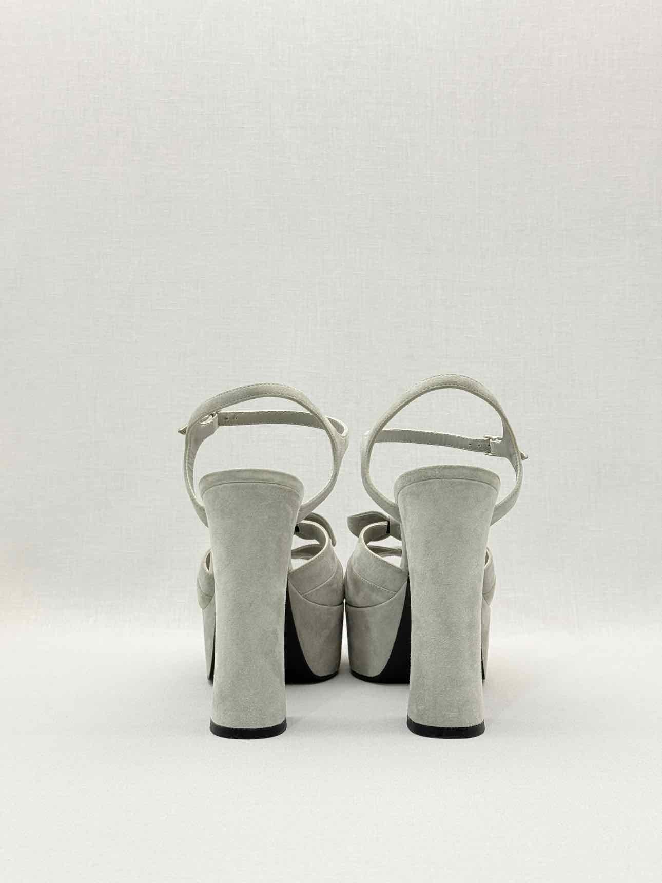 SAINT LAURENT Candy Grey Size EU 40 Platform Sandals