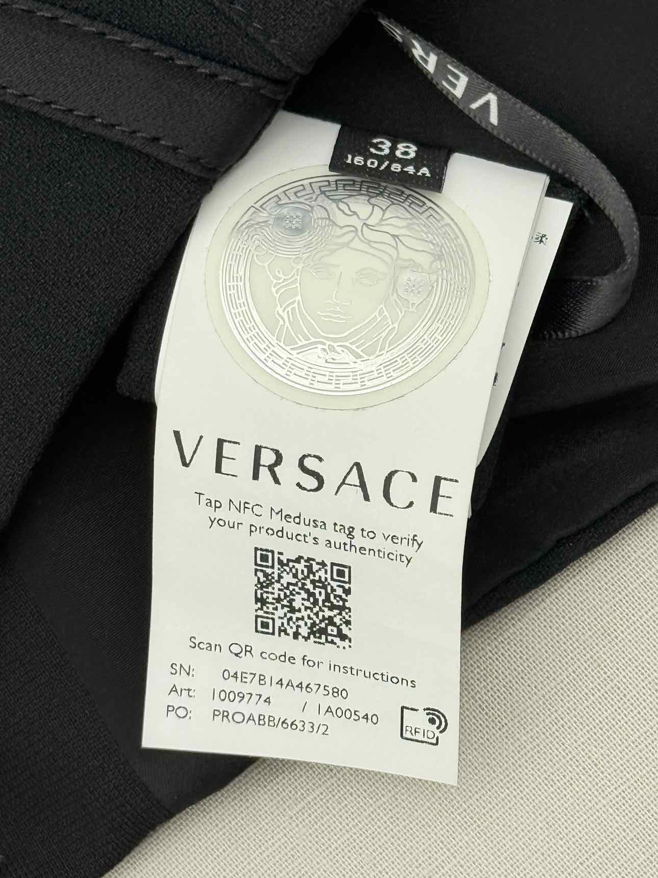 VERSACE Medusa Black Quilted Size US 2 Bustier