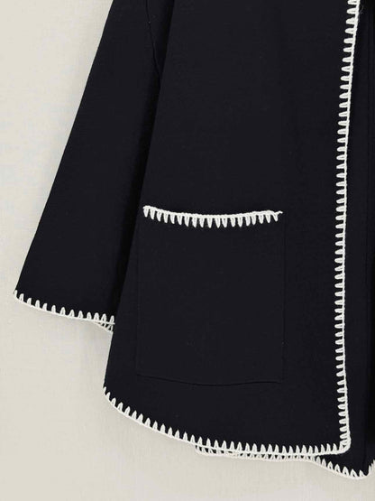 LUISA SPAGNOLI Meglio Black w/ White Size One Size Cape