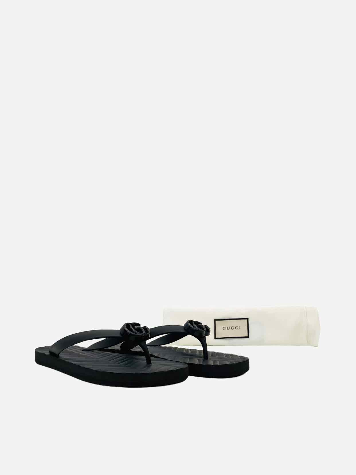 GUCCI Double G Black Flip flops