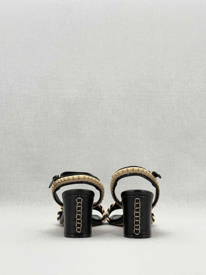 ULLA JOHNSON Black & Beige Size EU 39 Heeled Sandals