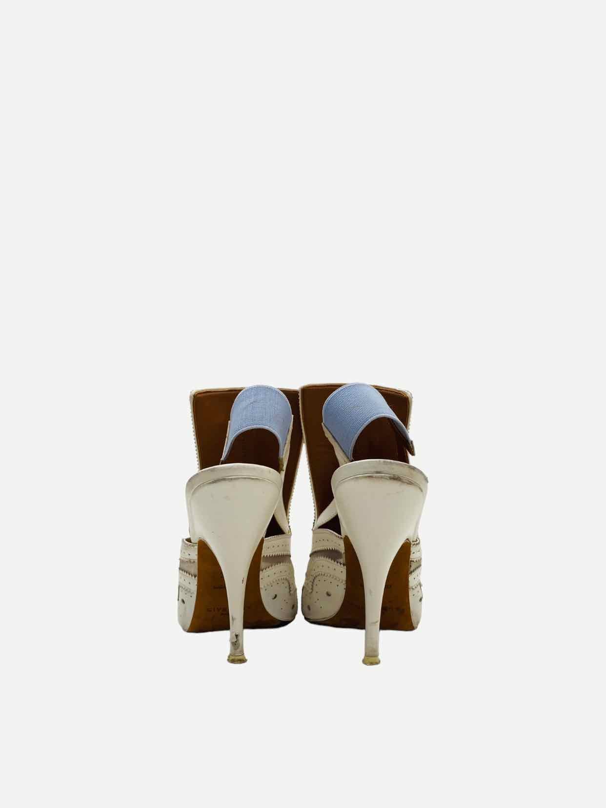 GIVENCHY White w/ Blue Heeled Sandals