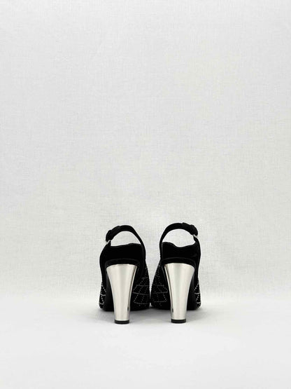CHANEL Slingback Black Size EU 38 Pumps