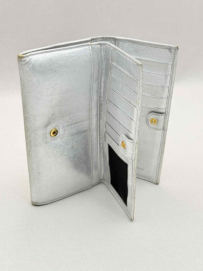 DOLCE & GABBANA Metallic Silver Continental Wallet