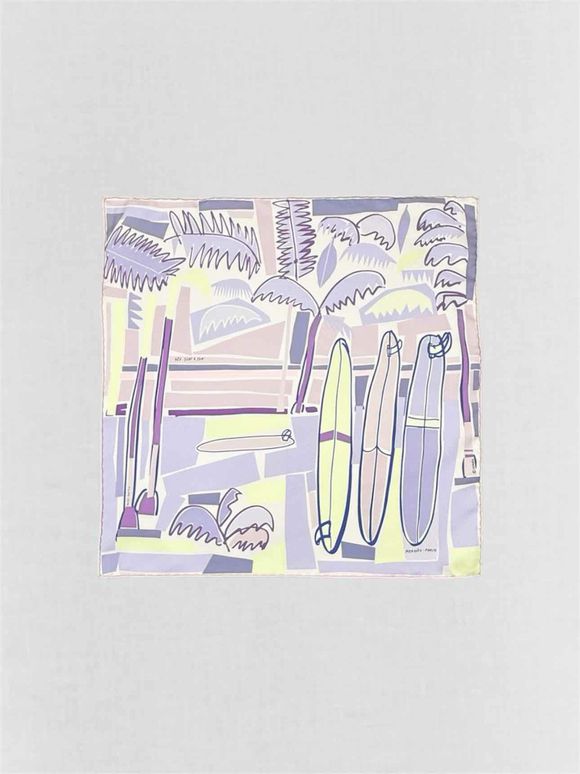 HERMES Purple Multicolor Scarf