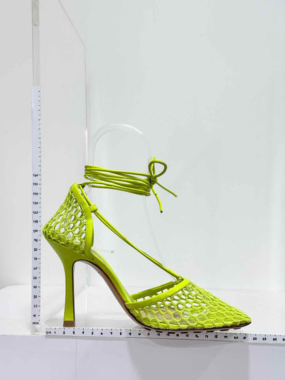 BOTTEGA VENETA Neon Yellow Size EU 38.5 Heeled Sandals