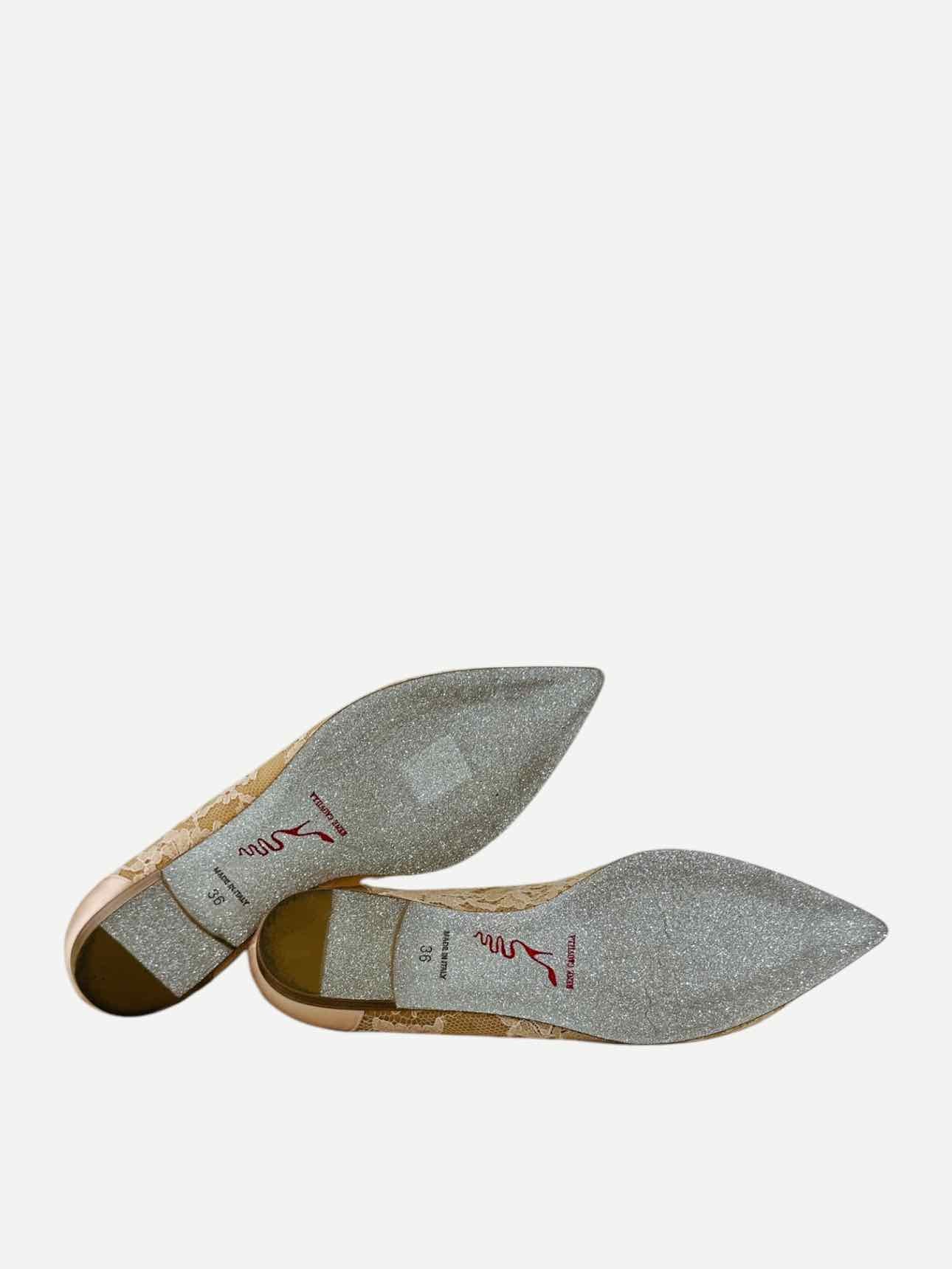 RENE CAOVILLA Lace Nude Size EU 36 Flats