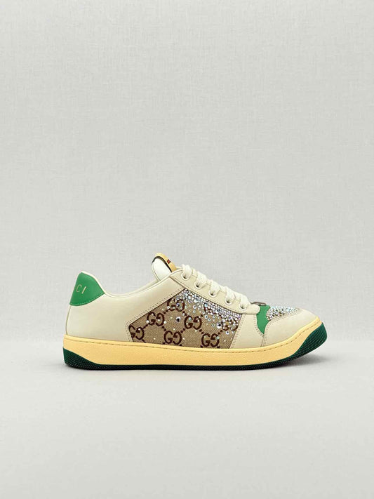 GUCCI Screener Beige & Brown Size EU 39 Sneakers