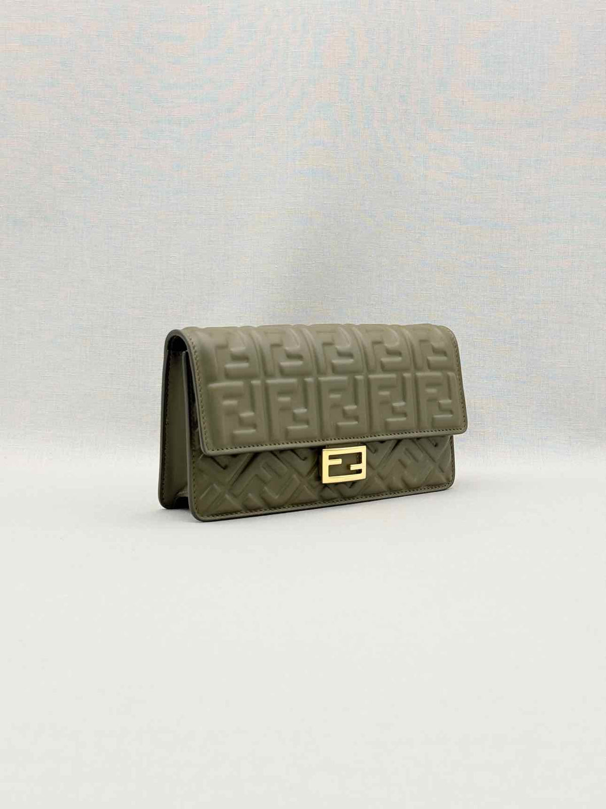 FENDI WOC Khaki FF Embossed Crossbody