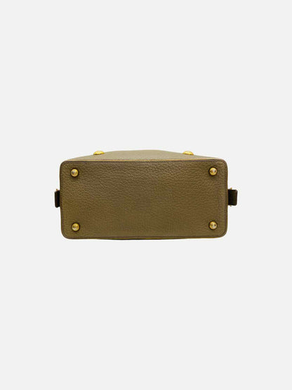 DOLCE & GABBANA Baroque Logo Olive Green Satchel