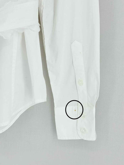 TORY BURCH White Ruffled Trim Size US 10 Shirt