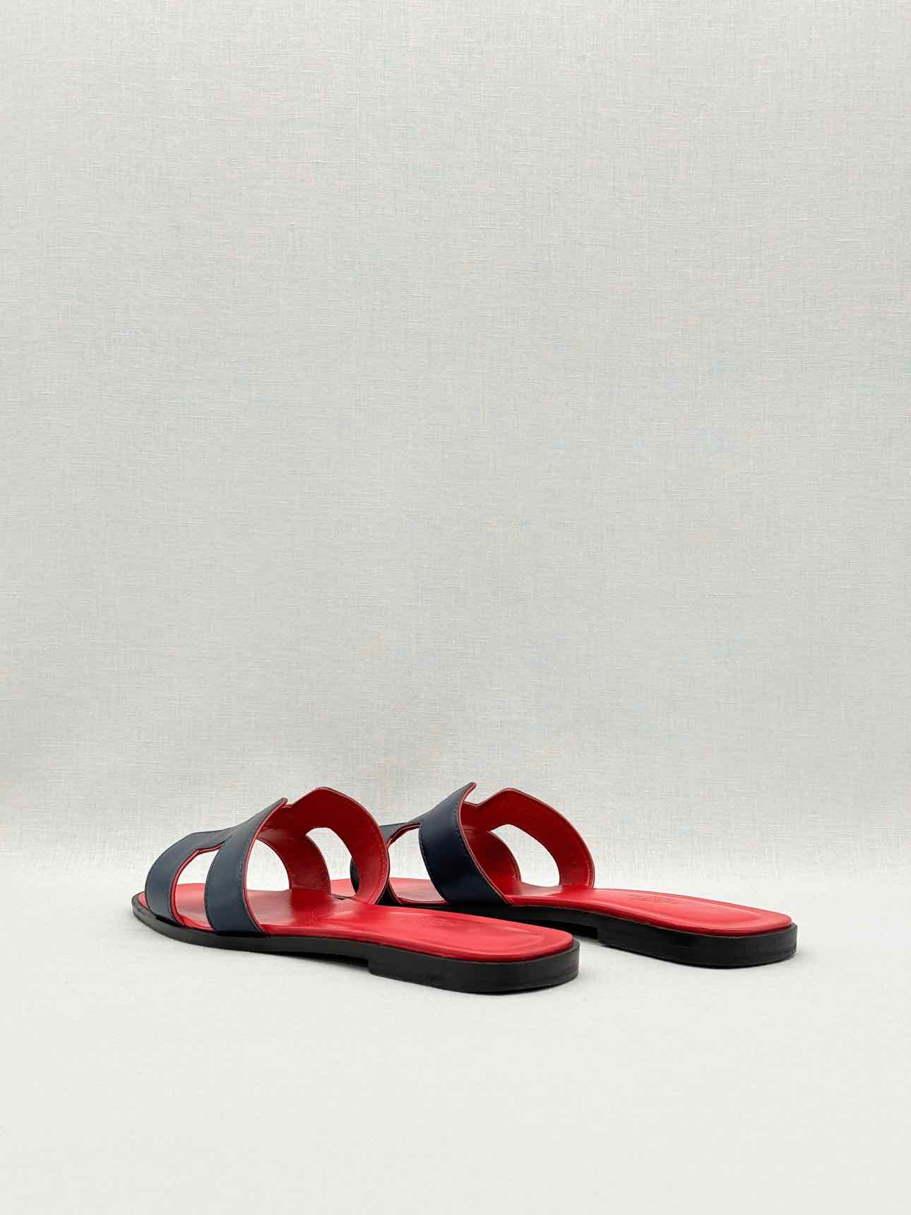 HERMES ORAN Black Size EU 39 Sandals