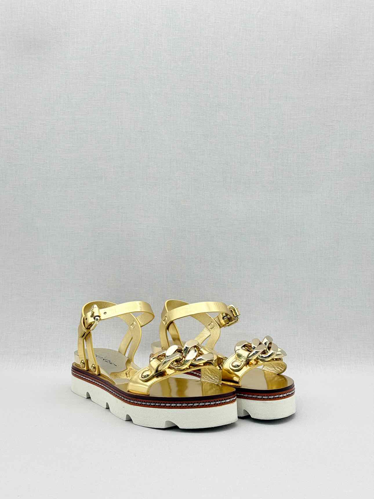 CASADEI Metallic Gold Size EU 37.5 Sandals