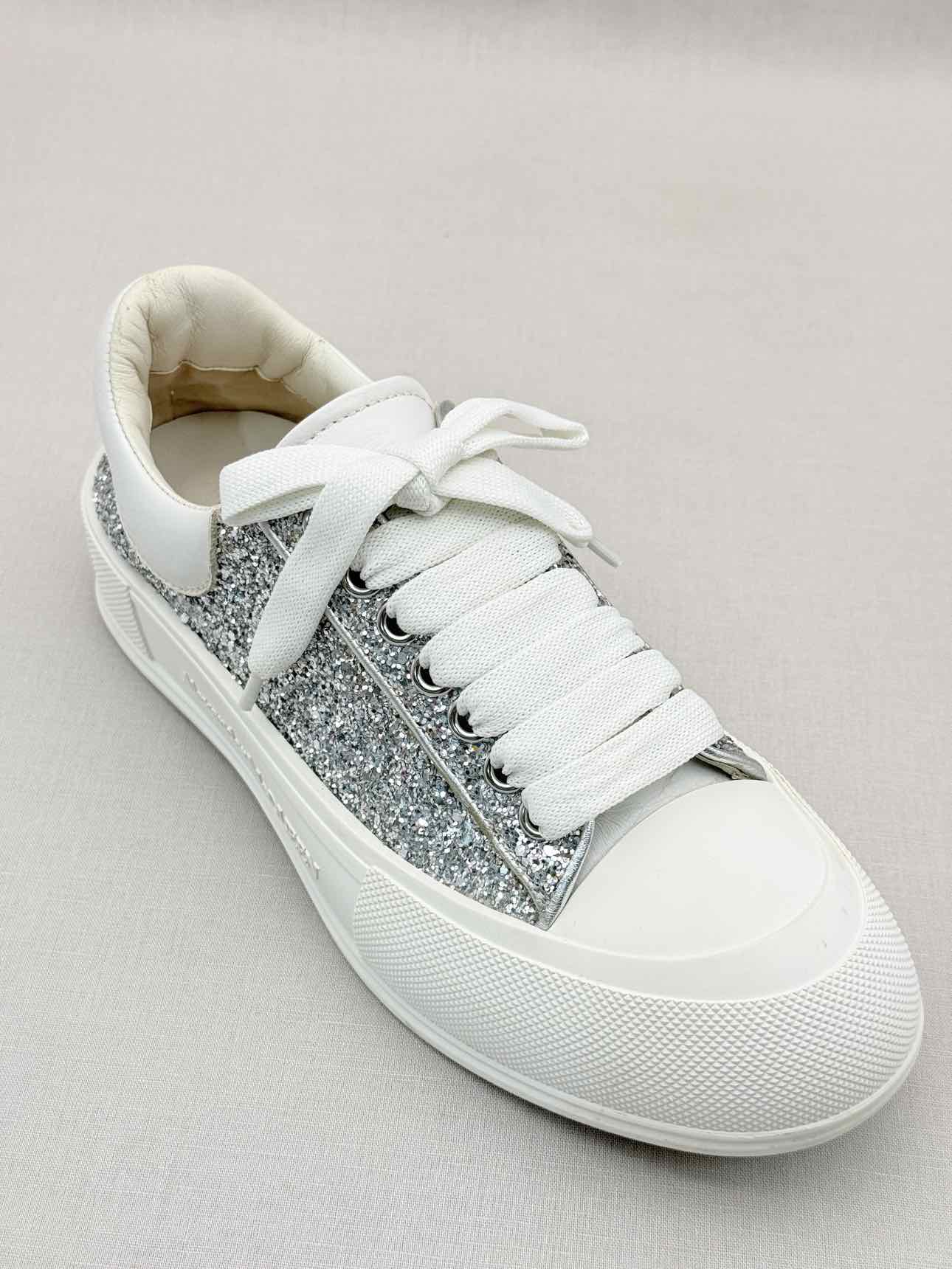 ALEXANDER MCQUEEN White & Silver Size EU 39 Sneakers