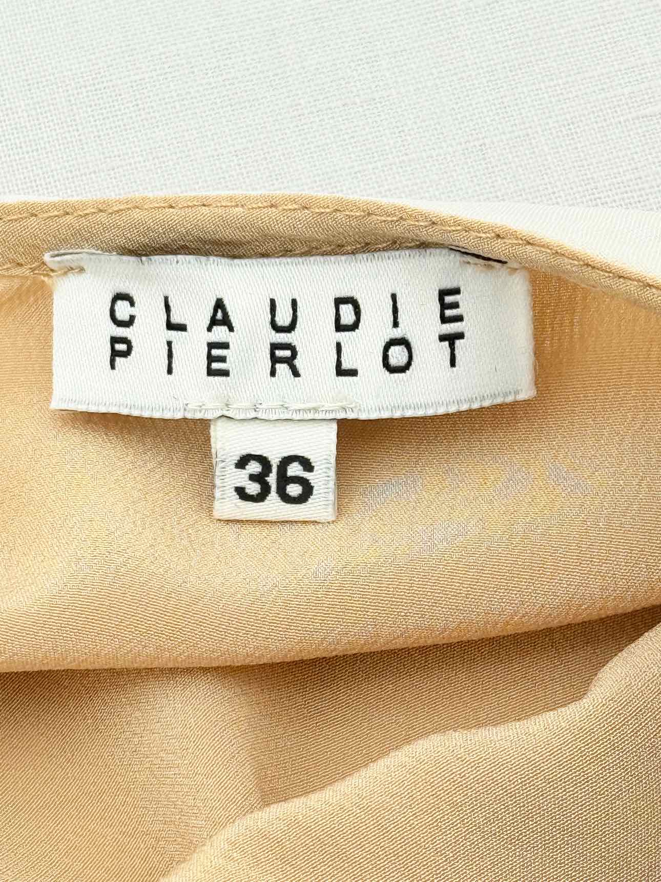 CLAUDIE PIERLOT Beige w/ white Size US 6 Short Dress
