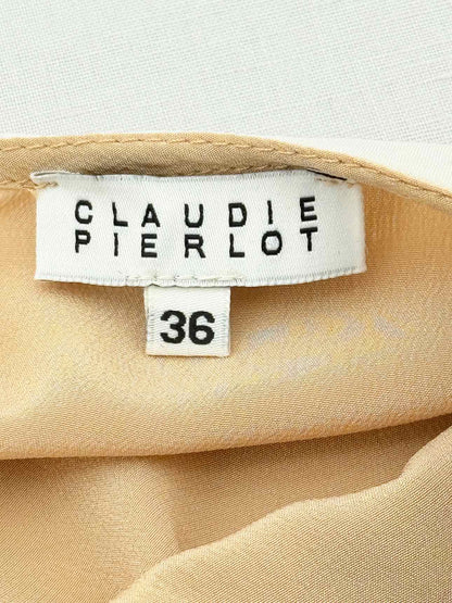 CLAUDIE PIERLOT Beige w/ white Size US 6 Short Dress