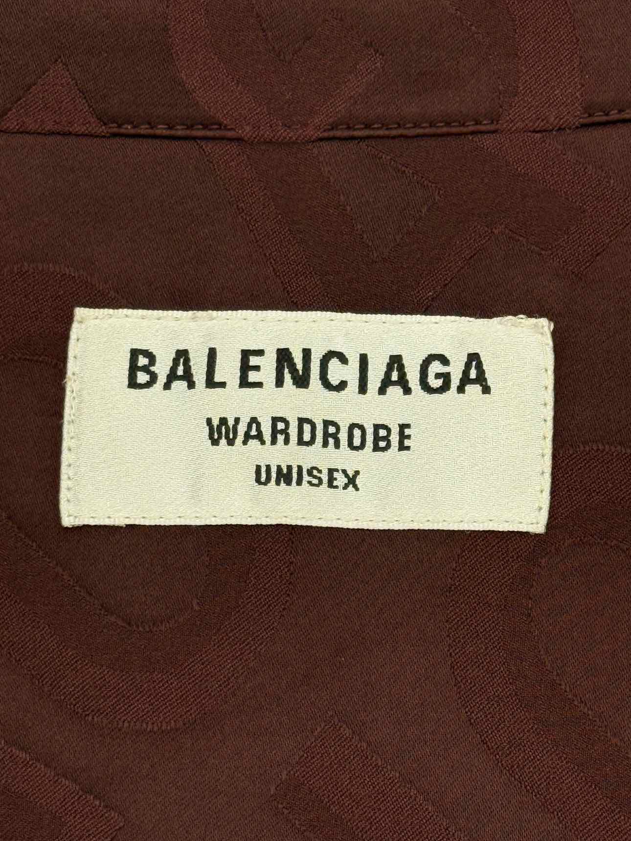 BALENCIAGA Burgundy Jacquard Size US 8 Shirt