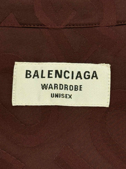 BALENCIAGA Burgundy Jacquard Size US 8 Shirt