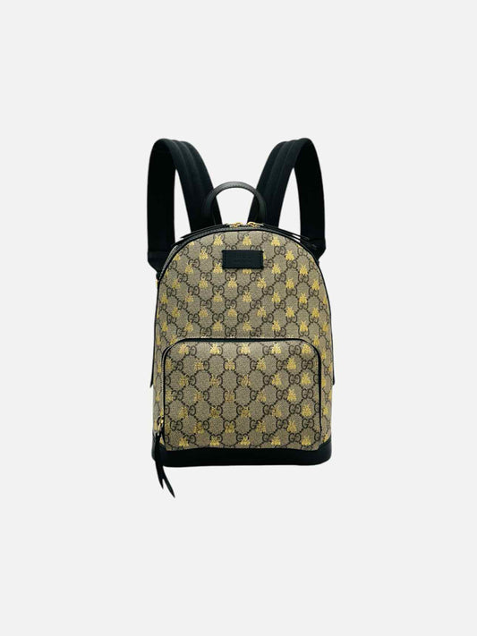 GUCCI Ophidia Brown & Black GG Supreme Bees Backpack