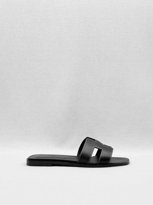 HERMES ORAN Noir Size EU 37 Sandals