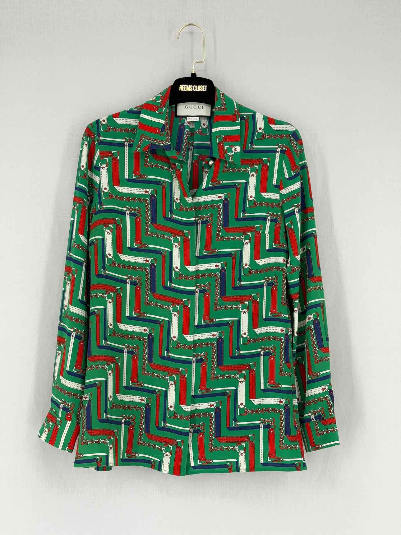 GUCCI Green Multicolor Printed Size US 6 Outfit Set