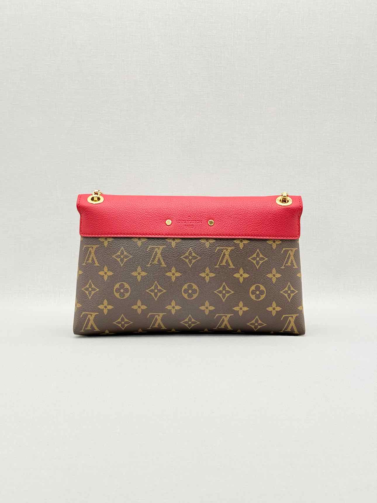 LOUIS VUITTON Pallas Chain Red Monogram Shoulder Bag