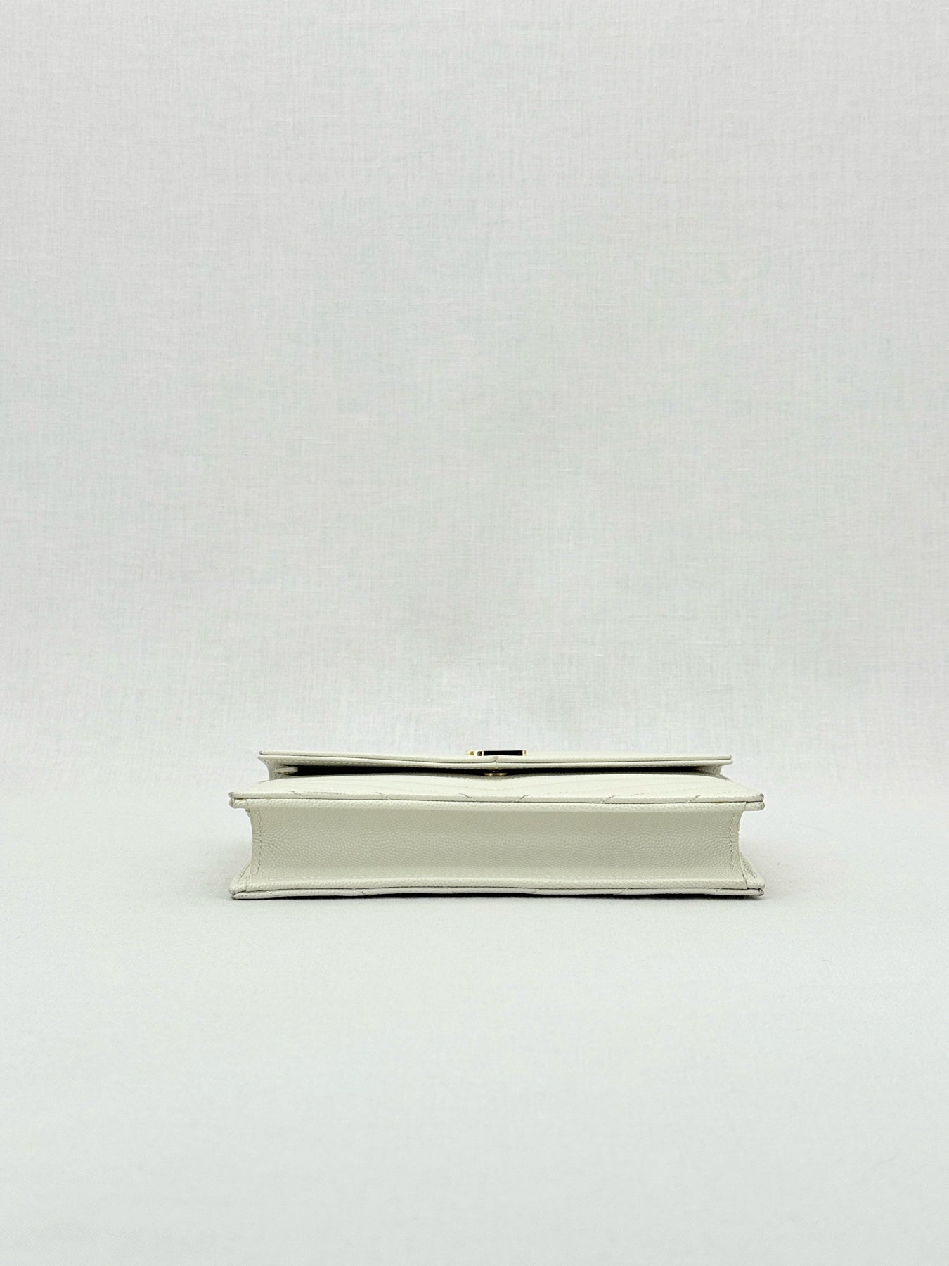 SAINT LAURENT Cassandre White Chevron Shoulder Bag