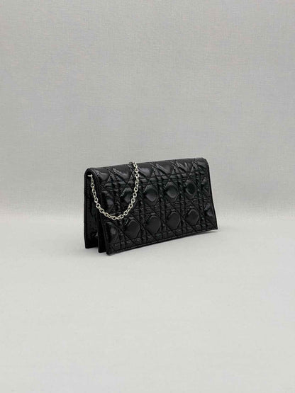 CHRISTIAN DIOR Lady Dior WOC Black Cannage Shoulder Bag