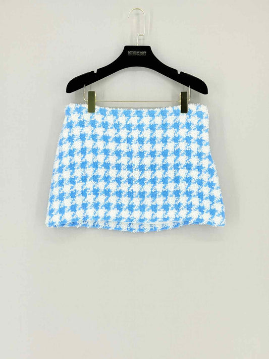 ROWEN ROSE Boucle Blue & White Size US 4 Mini Skirt