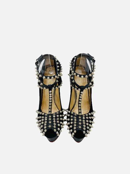 CHARLOTTE OLYMPIA Ankle Strap Black Heeled Sandals