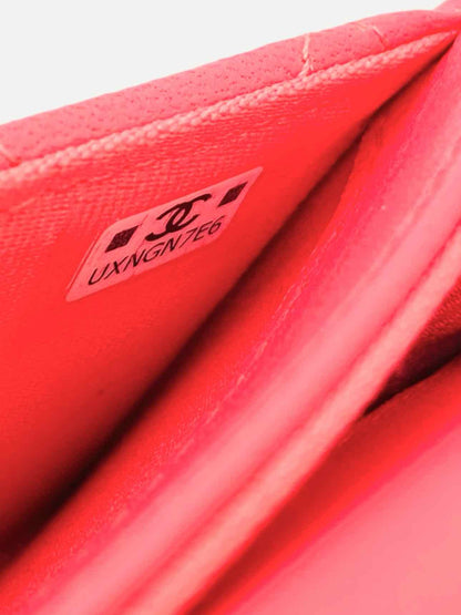 CHANEL Pink Quilted Card Holder