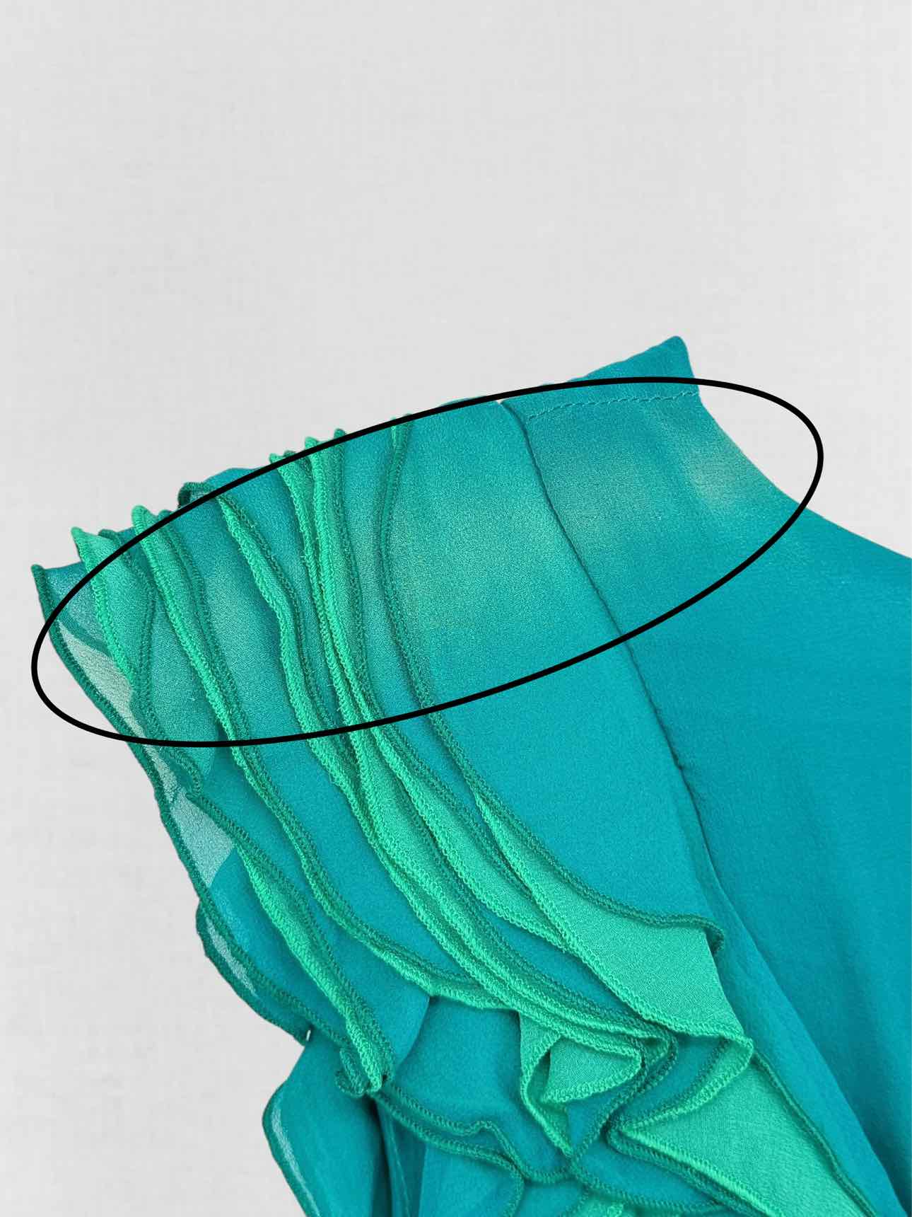 CATHERINE MALANDRINO Green Ruched Size US 8 Long Dress