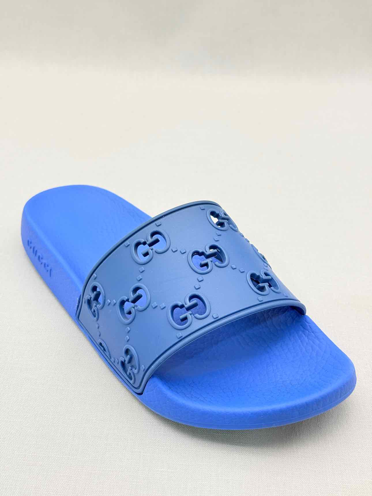 GUCCI GG Rubber Blue Size EU 39 Slides