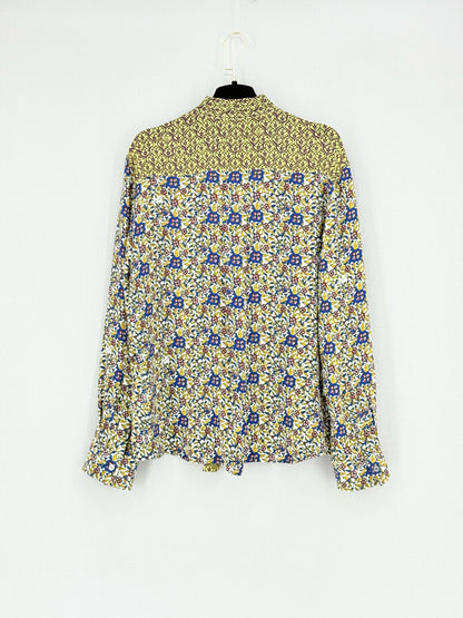 LOUIS VUITTON Yellow Multicolor Printed Size US 8 Shirt