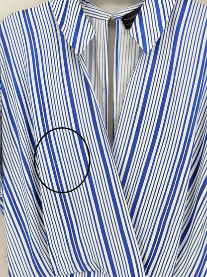 ELISABETTA FRANCHI White & Blue Size US 6 Playsuit