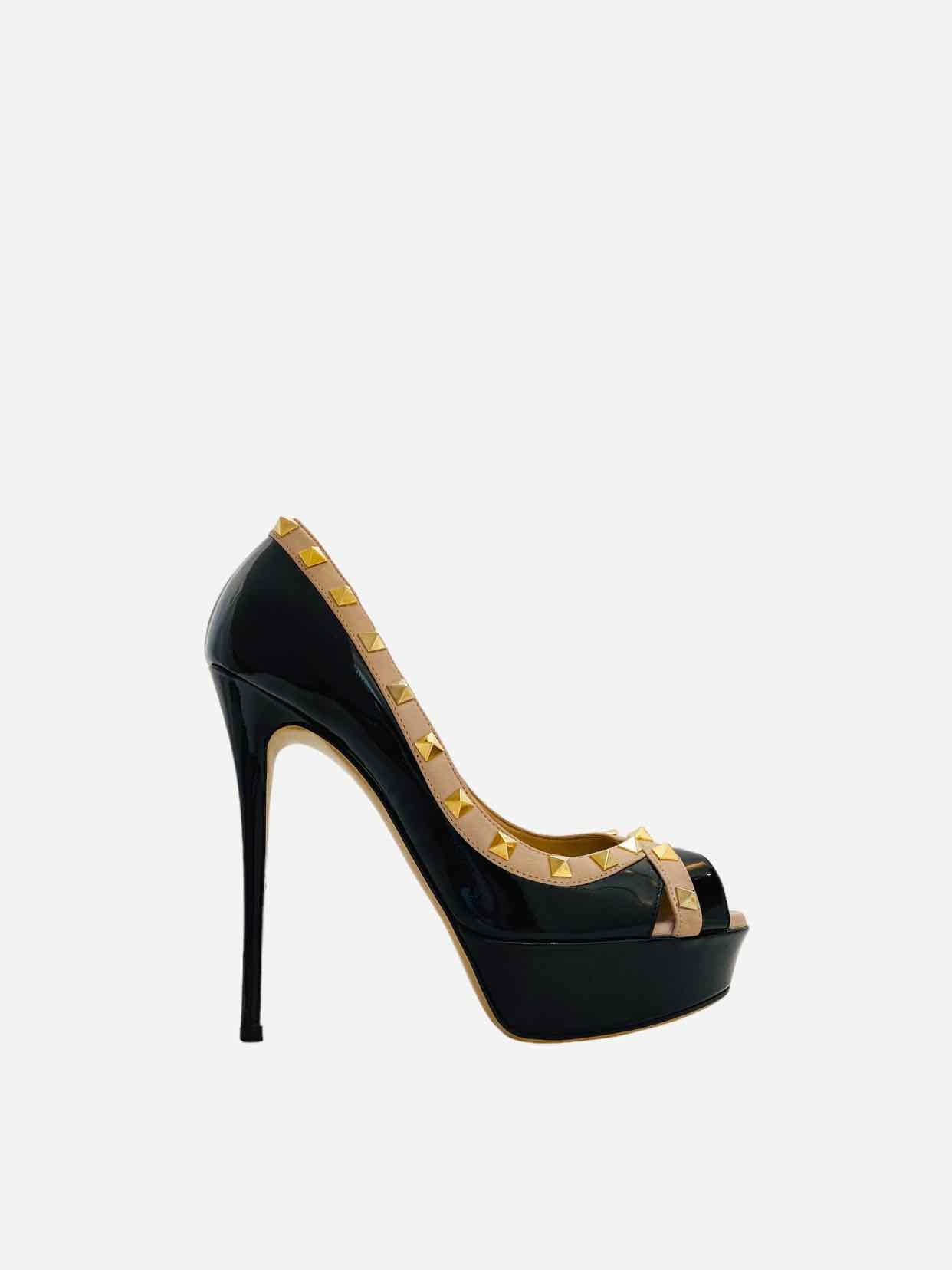 VALENTINO GARAVANI Black w/ Beige Size EU 37.5 Pumps