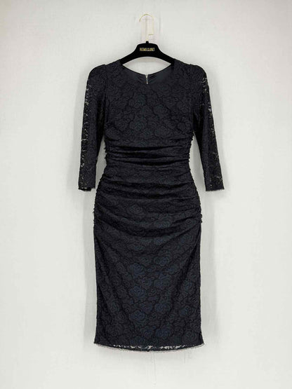 DOLCE & GABBANA Bodycon Black Lace Size US 4 Midi Dress