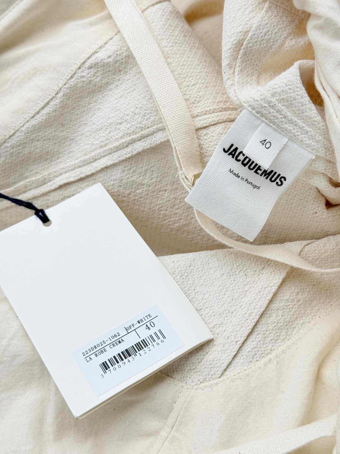 JACQUEMUS Le Papier Crema Size US 4 Midi Dress