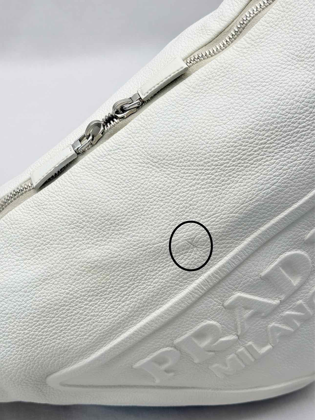 PRADA Triangle Off-white Shoulder Bag