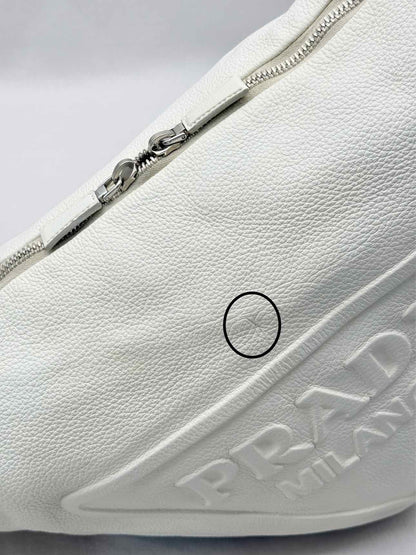 PRADA Triangle Off-white Shoulder Bag