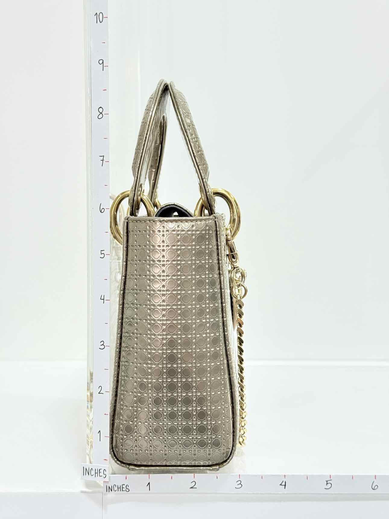 DIOR Lady Dior Bronze Micro Cannage Top Handle