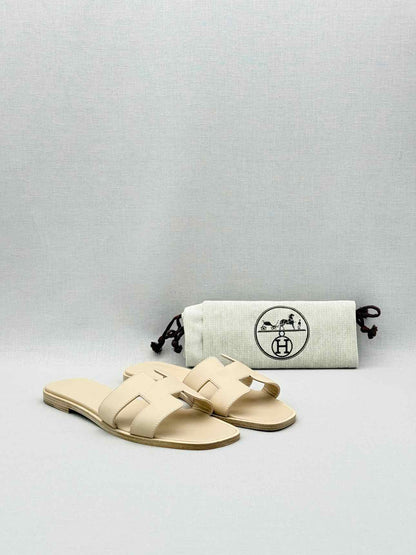 HERMES ORAN Beige Mastic Size EU 38 Sandals