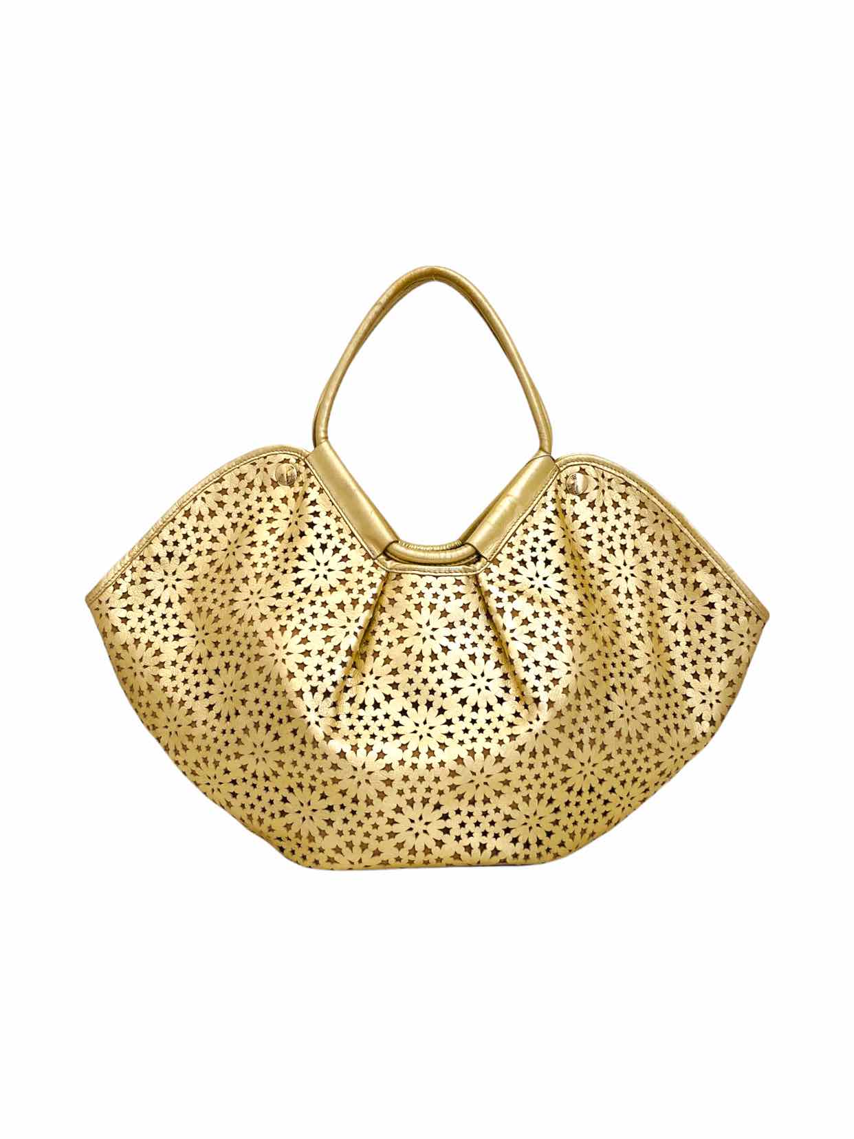 JIMMY CHOO Laser Cut Gold Shoulder Bag